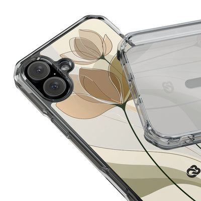 Translucent Petal Contour · Clear Impact Magnetic Phone Case for iPhone ·  Beige