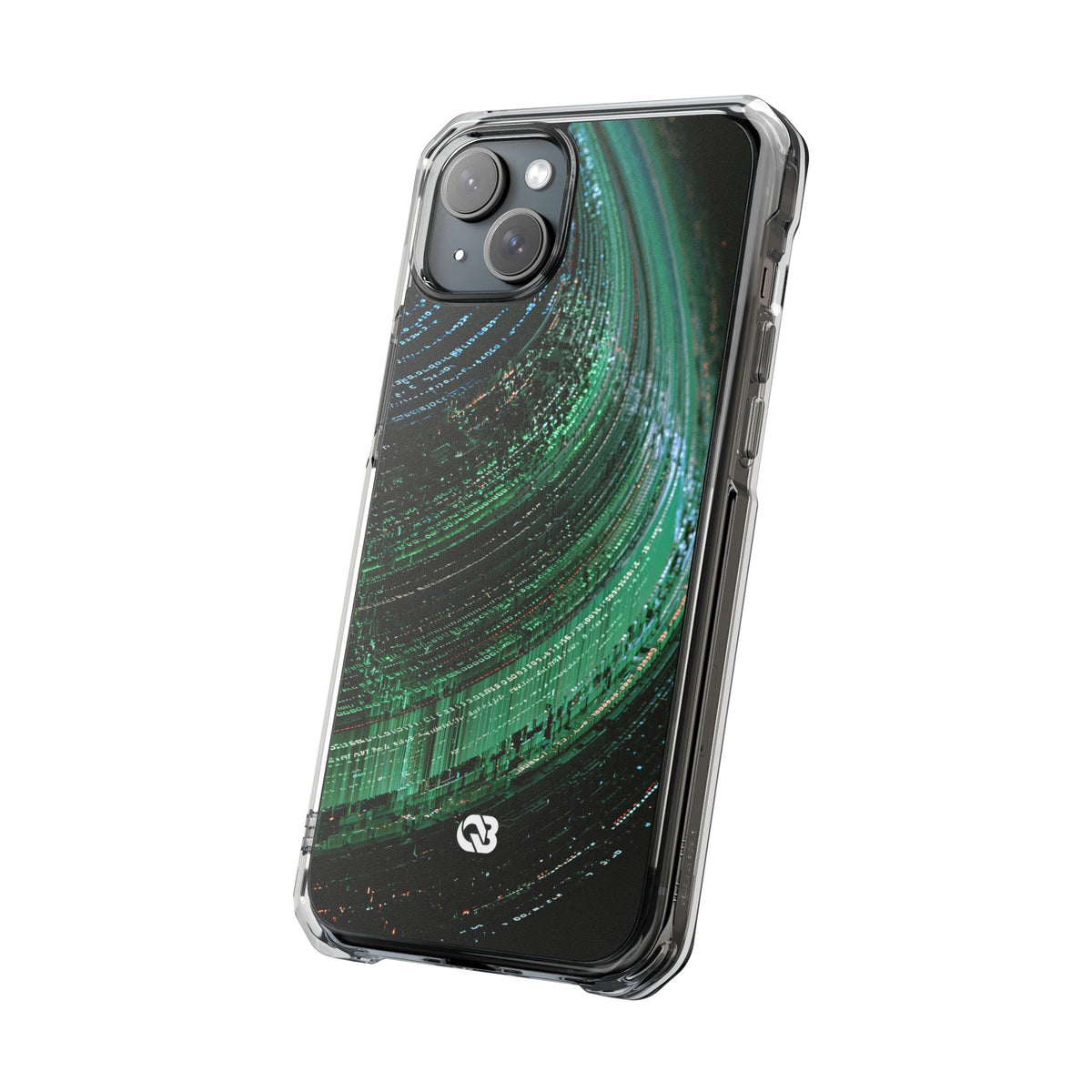 Orbital Data Stream · Clear Impact Magnetic Phone Case for iPhone · Green