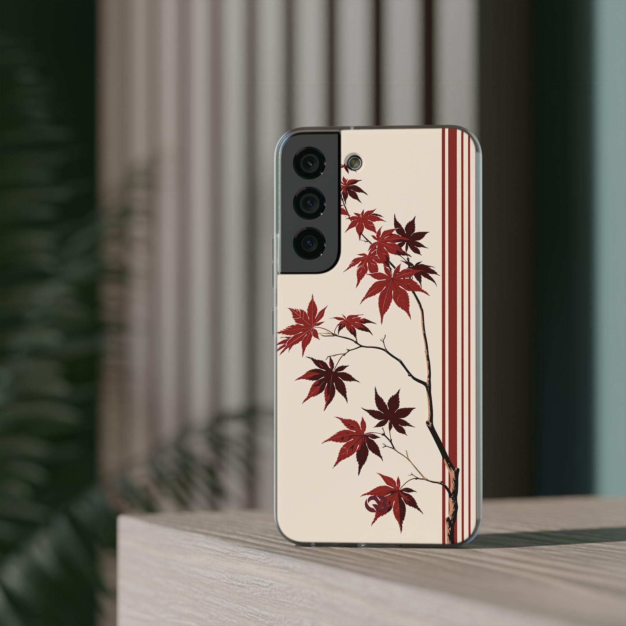 Red Lite Phone Case for Samsung - Crimson Momiji Stripe