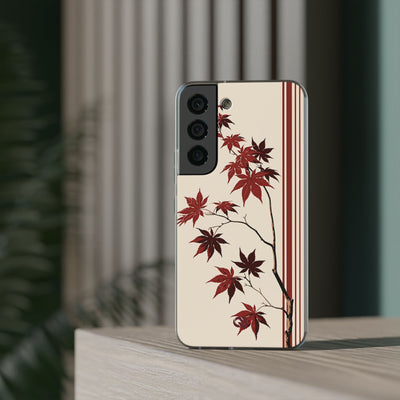 Red Lite Phone Case for Samsung - Crimson Momiji Stripe