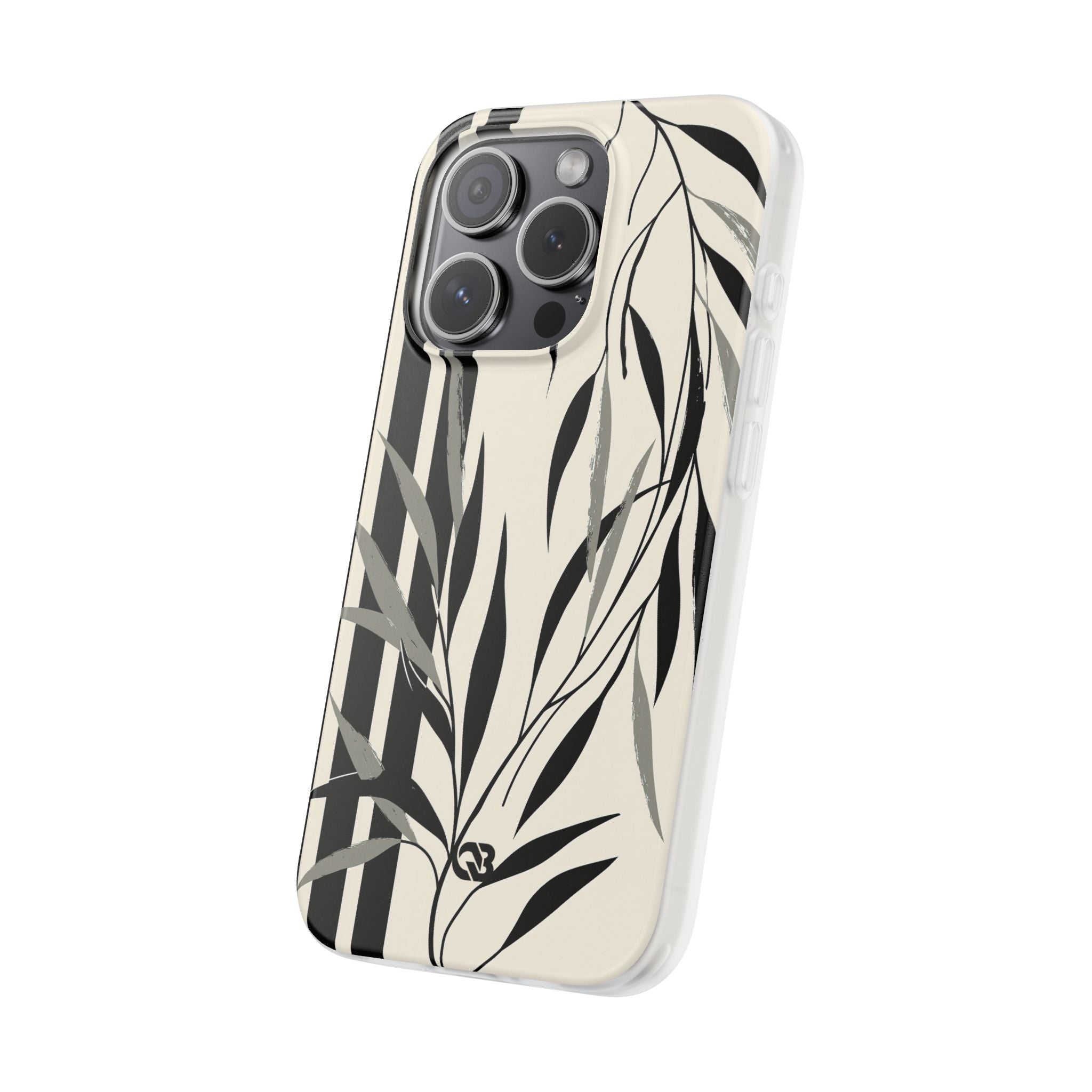 Beige Lite Phone Case for iPhone - Soot Leaf Sketch