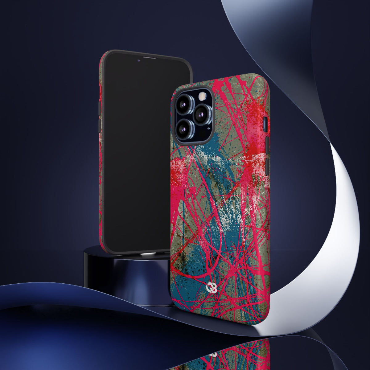 Neon Static Drip · Tough Phone Case for iPhone · Pink