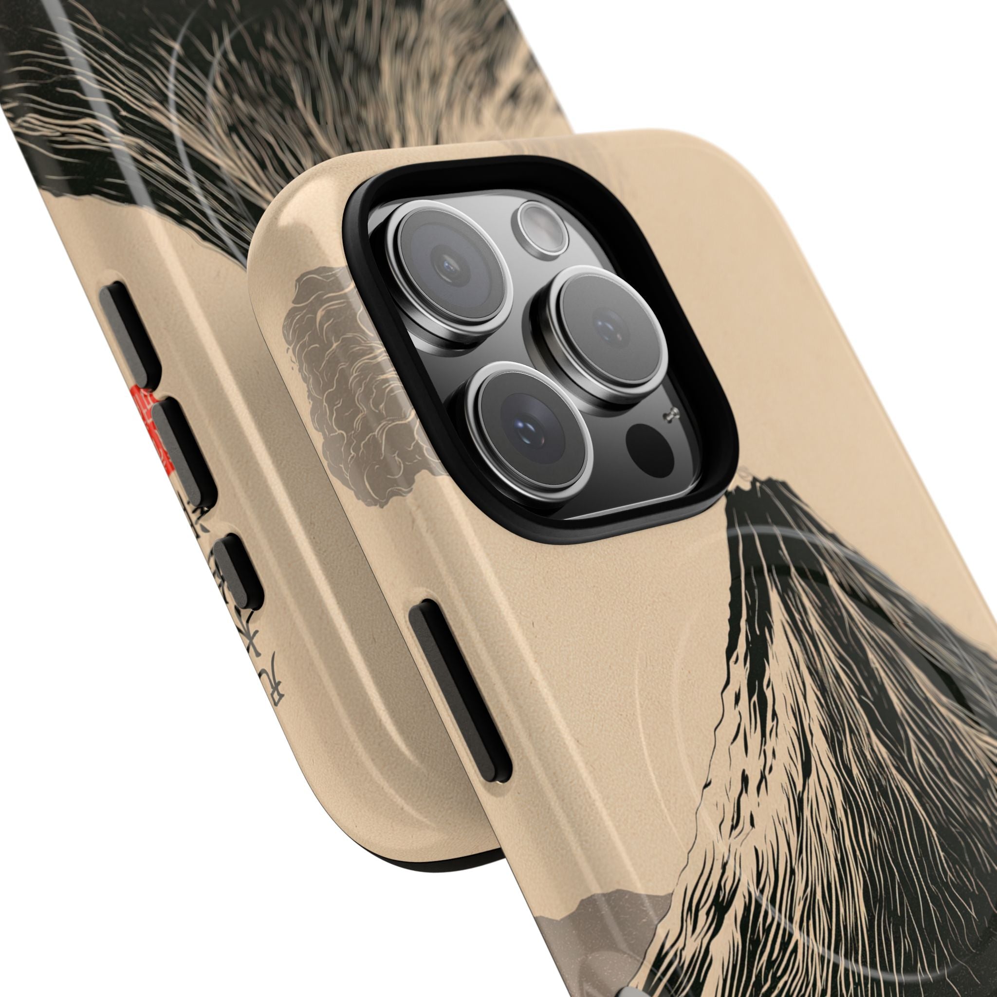 Beige Tough 2.0 Magsafe Phone Case for iPhone - Obsidian Ink Summit