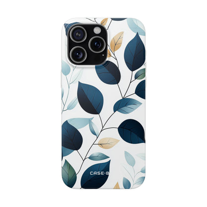 Navy Leaf Veins iPhone 15 Pro Max Case - Soft