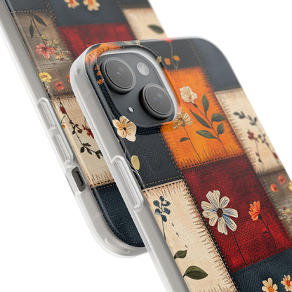 Patchwork Blooms iPhone 15 Plus Cover - Blød