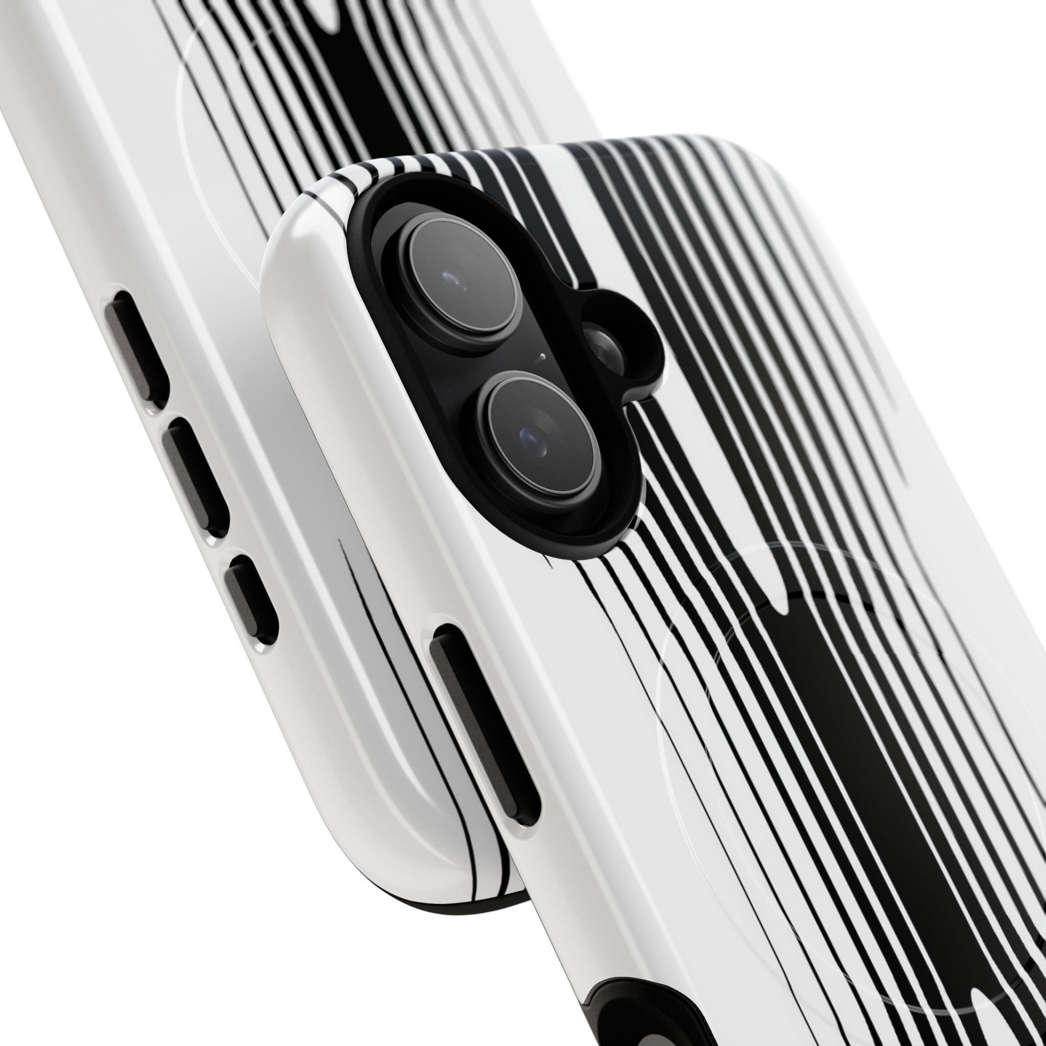 White Tough 2.0 Magsafe Phone Case for iPhone - Kinetic Mono Distortion