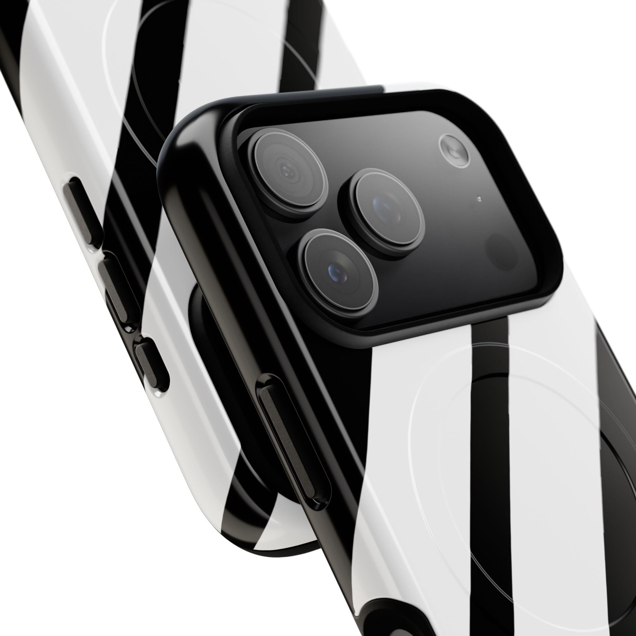 Diagonal Bands Noir iPhone 17 Pro Case - Tough+ - CASE•BOB