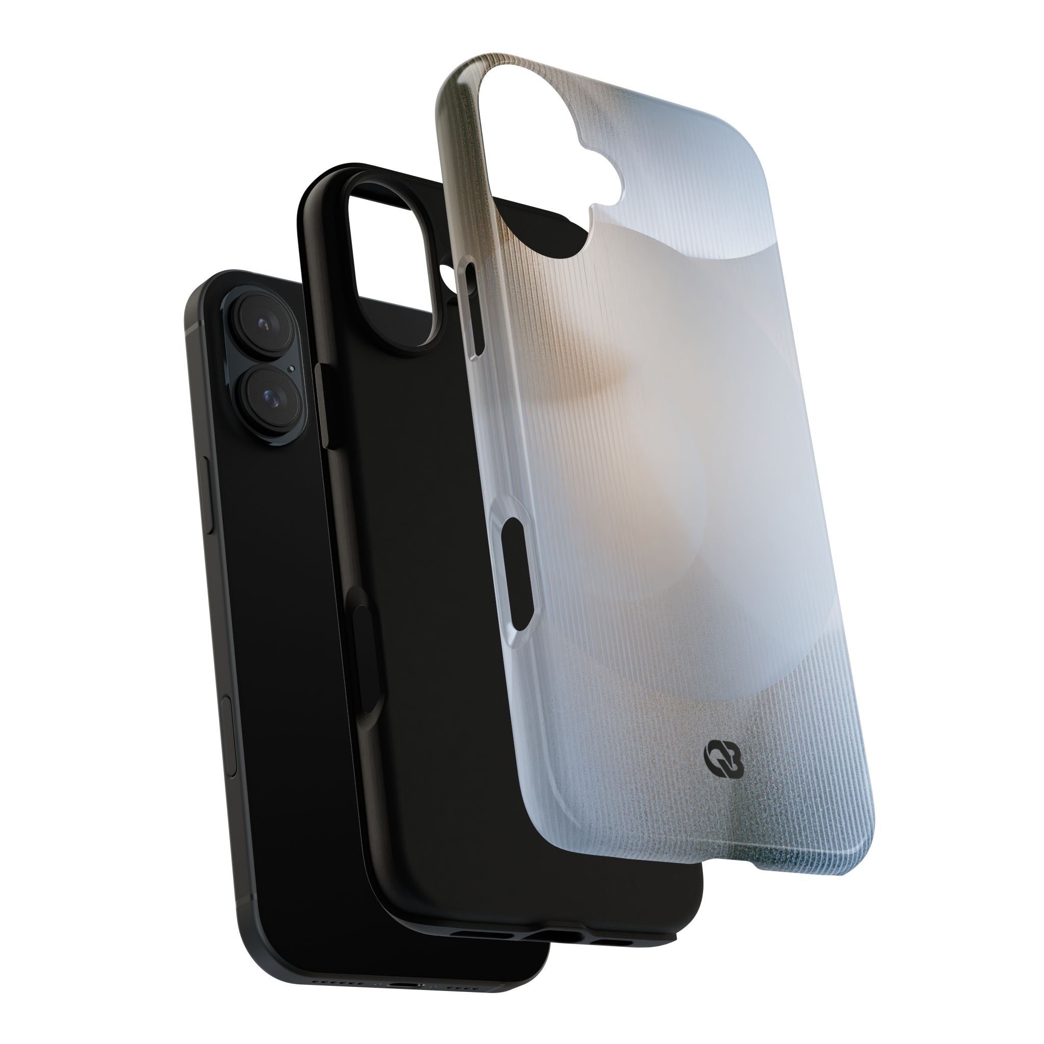 White Tough Phone Case for iPhone - Frosted Ribbed Sphere