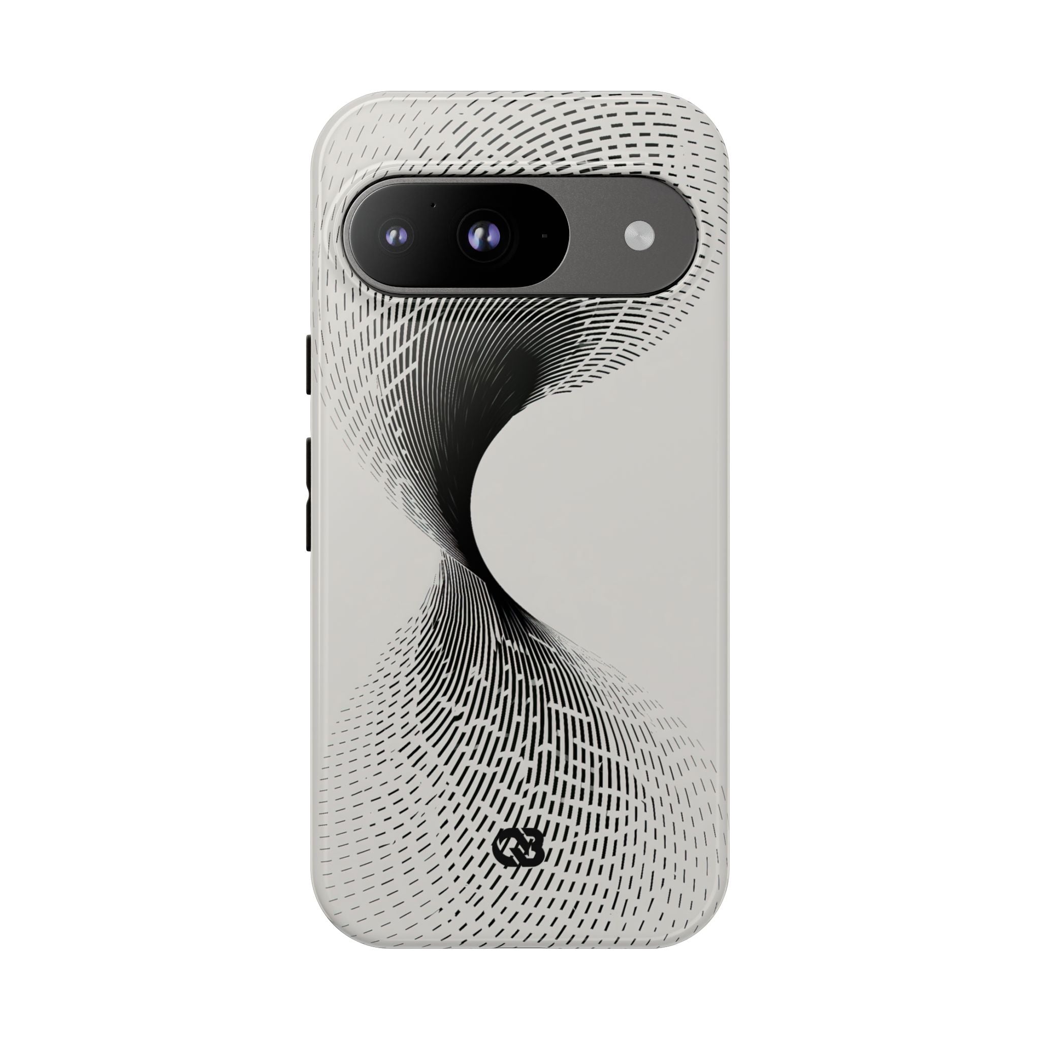 White Tough Phone Case for Google Pixel - Linear Torsion Grid