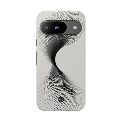 White Tough Phone Case for Google Pixel - Linear Torsion Grid