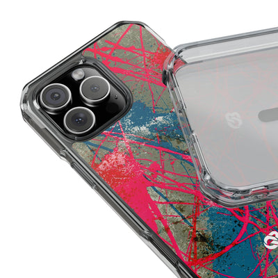 Neon Static Drip · Clear Impact Magnetic Phone Case for iPhone · Pink