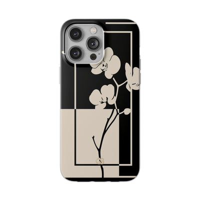 Beige Lite Phone Case for iPhone - Nocturnal Orchid Frame