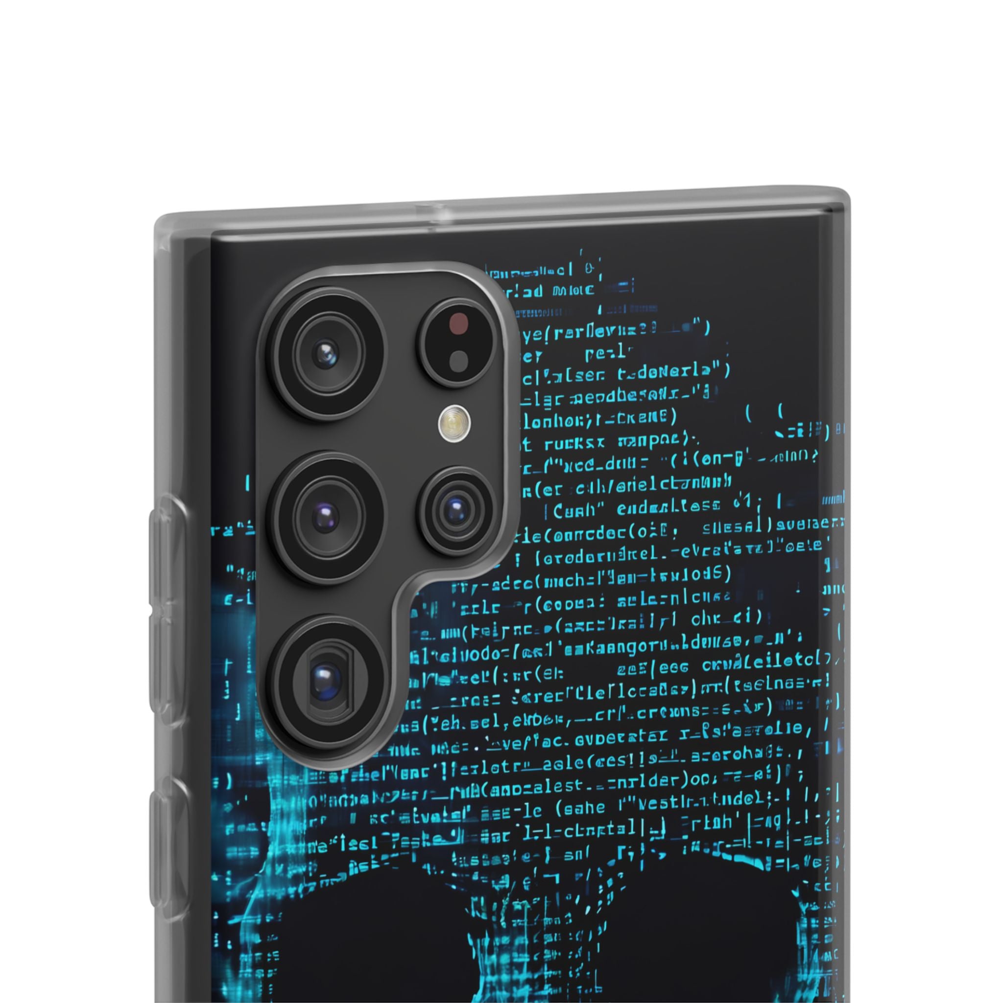 Cyan Glitch Skull · Soft Handyhülle für Samsung