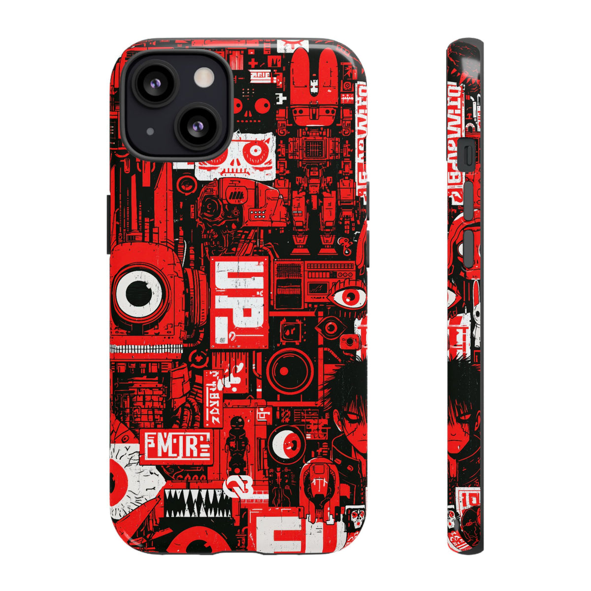 Neo Mecha Collage · Tough Phone Case for iPhone · Red