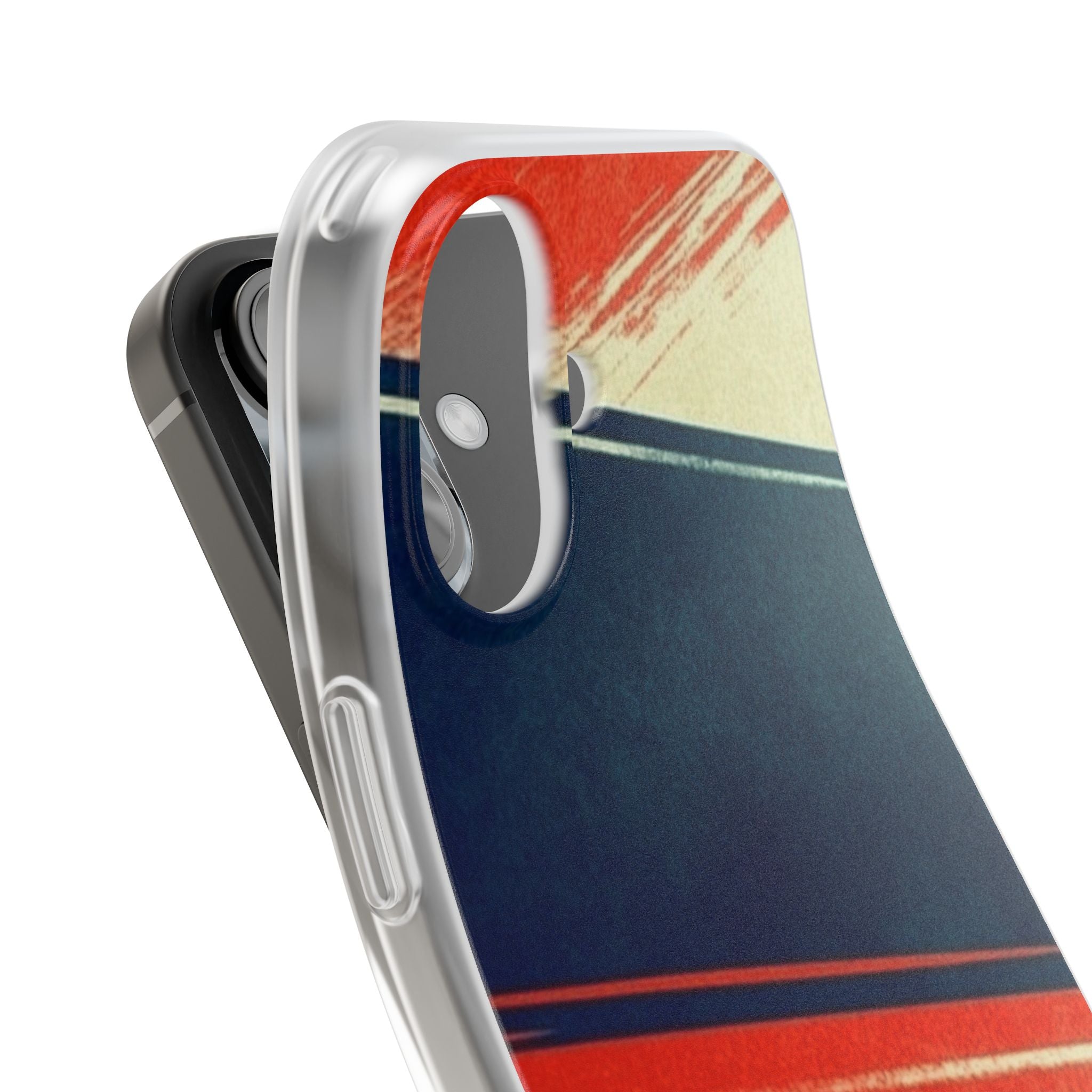 Blau diagonale Bewegung iPhone 16 Case - Soft
