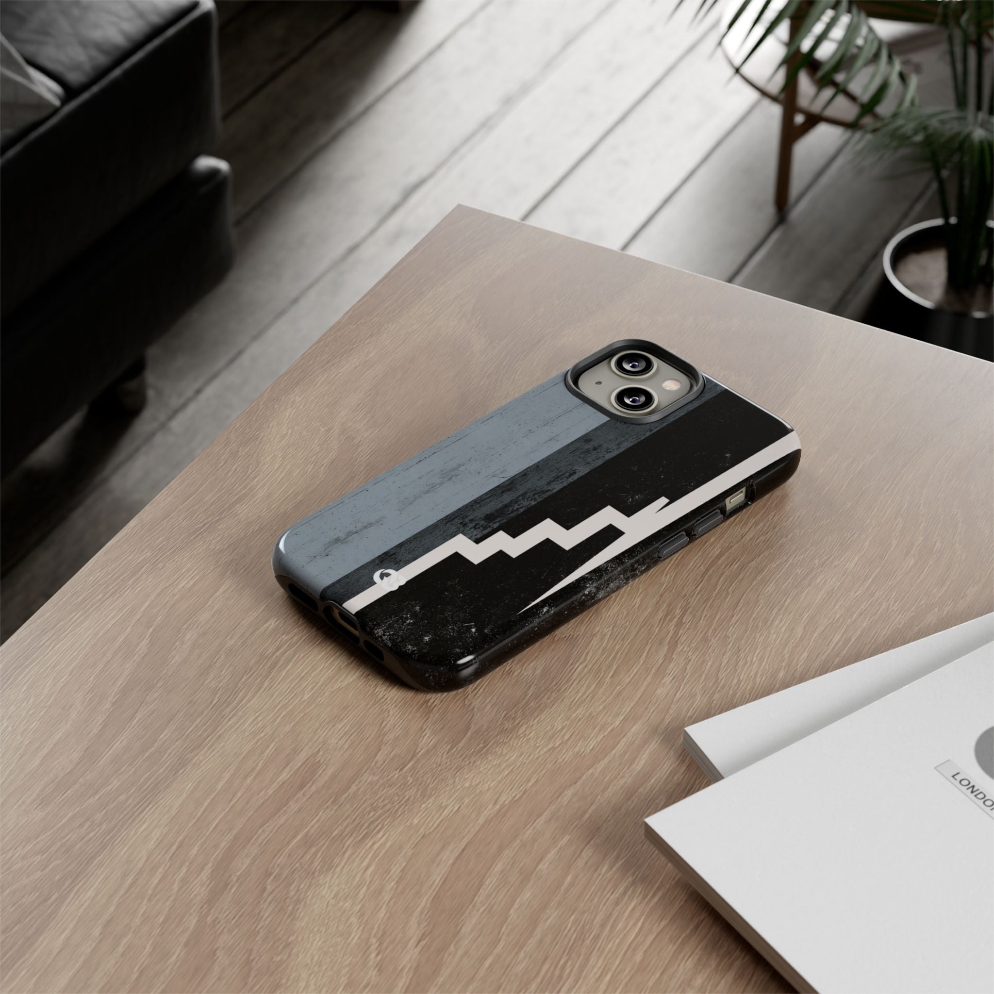 Grey Tough Phone Case for iPhone - Industrial Concrete Void