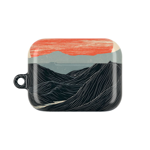 Crimson Ridge Horizon · Hard Case for AirPods & AirPods Pro · Black