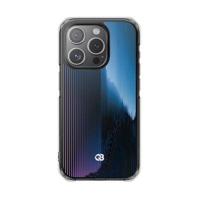 Blue Impact MagSafe Phone Case for iPhone - Indigo Distortion Wave