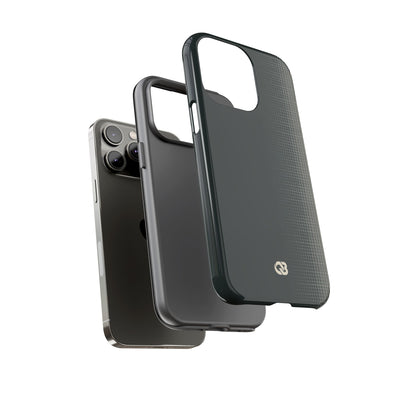 Grey Tough Phone Case for iPhone - Charcoal Tech Grid