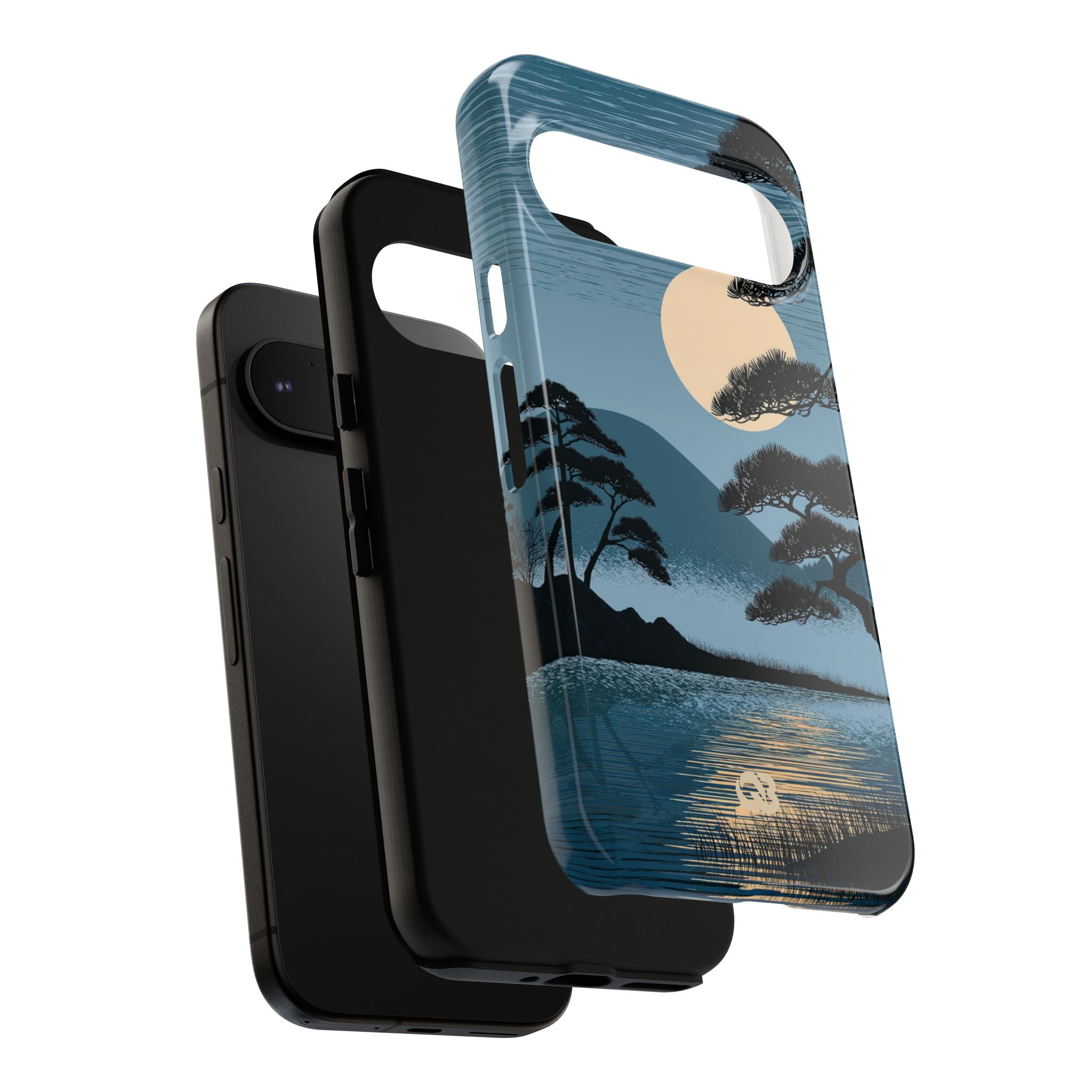 Blue Tough Phone Case for Google Pixel - Midnight Kyoto Pine