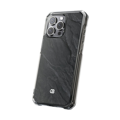 Dark Slate Strata · Clear Impact Magnetic Phone Case for iPhone ·  Black