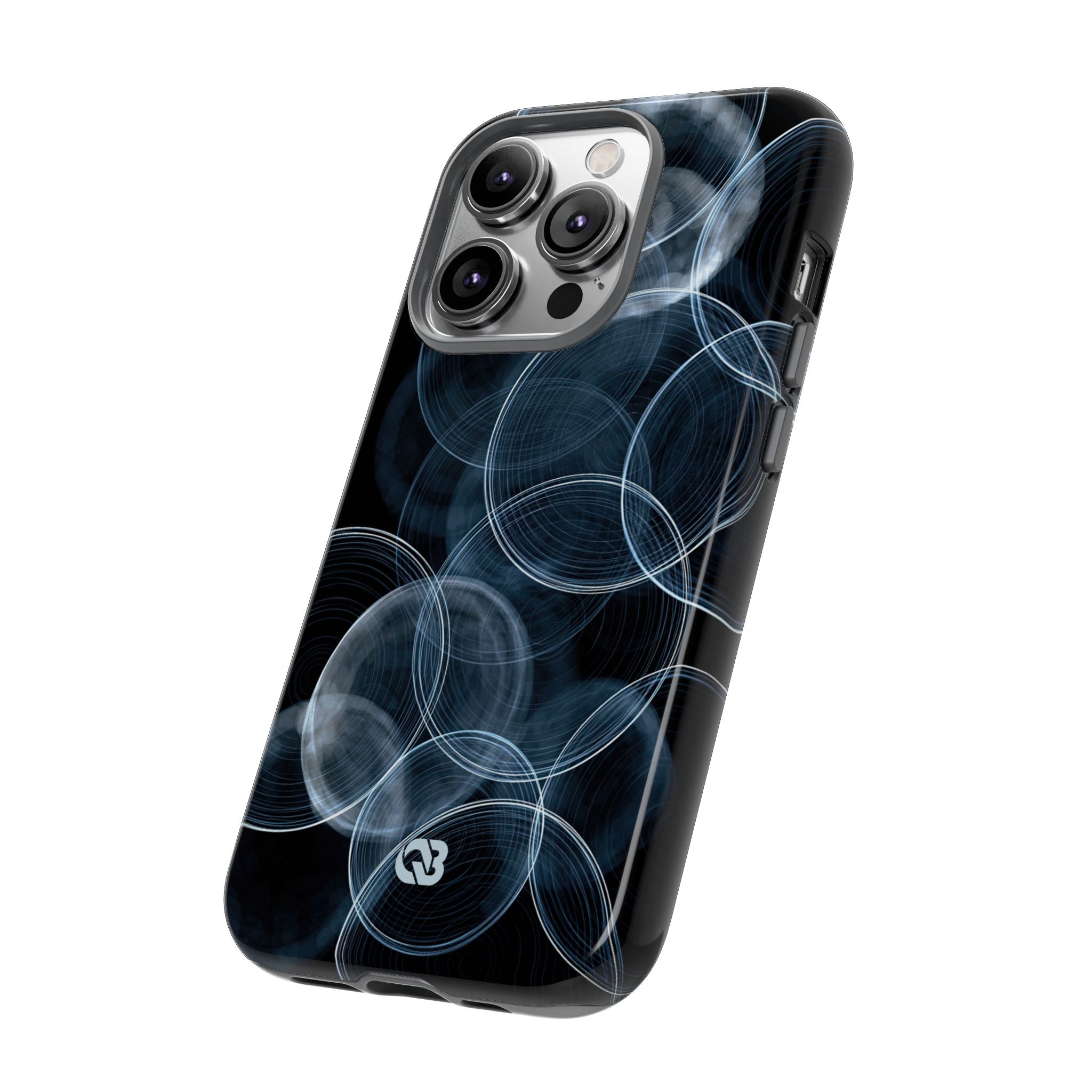 Blue Tough Phone Case for iPhone - Cyan Pulse Ripple