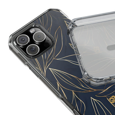 Gilded Navy Foliage · Impact Coque de téléphone pour iPhone · Magsafe