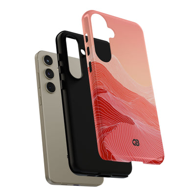 Red Tough Phone Case for Samsung - Crimson Ridge Contour