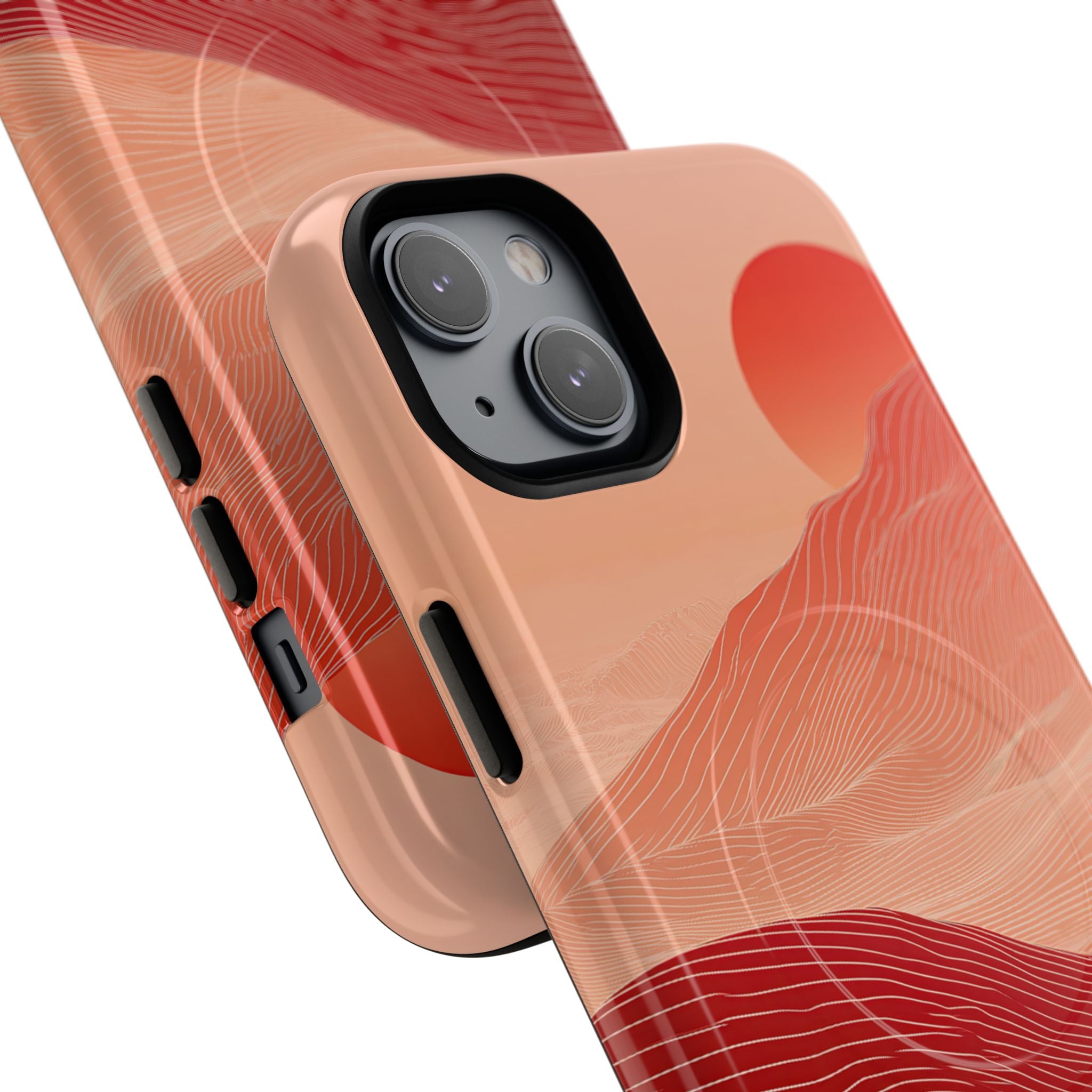 Red Tough 2.0 Magsafe Phone Case for iPhone - Crimson Ridge Lines