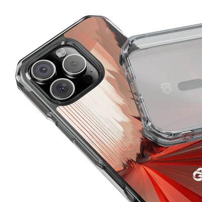 Red Impact MagSafe Phone Case for iPhone - Crimson Pulse Horizon