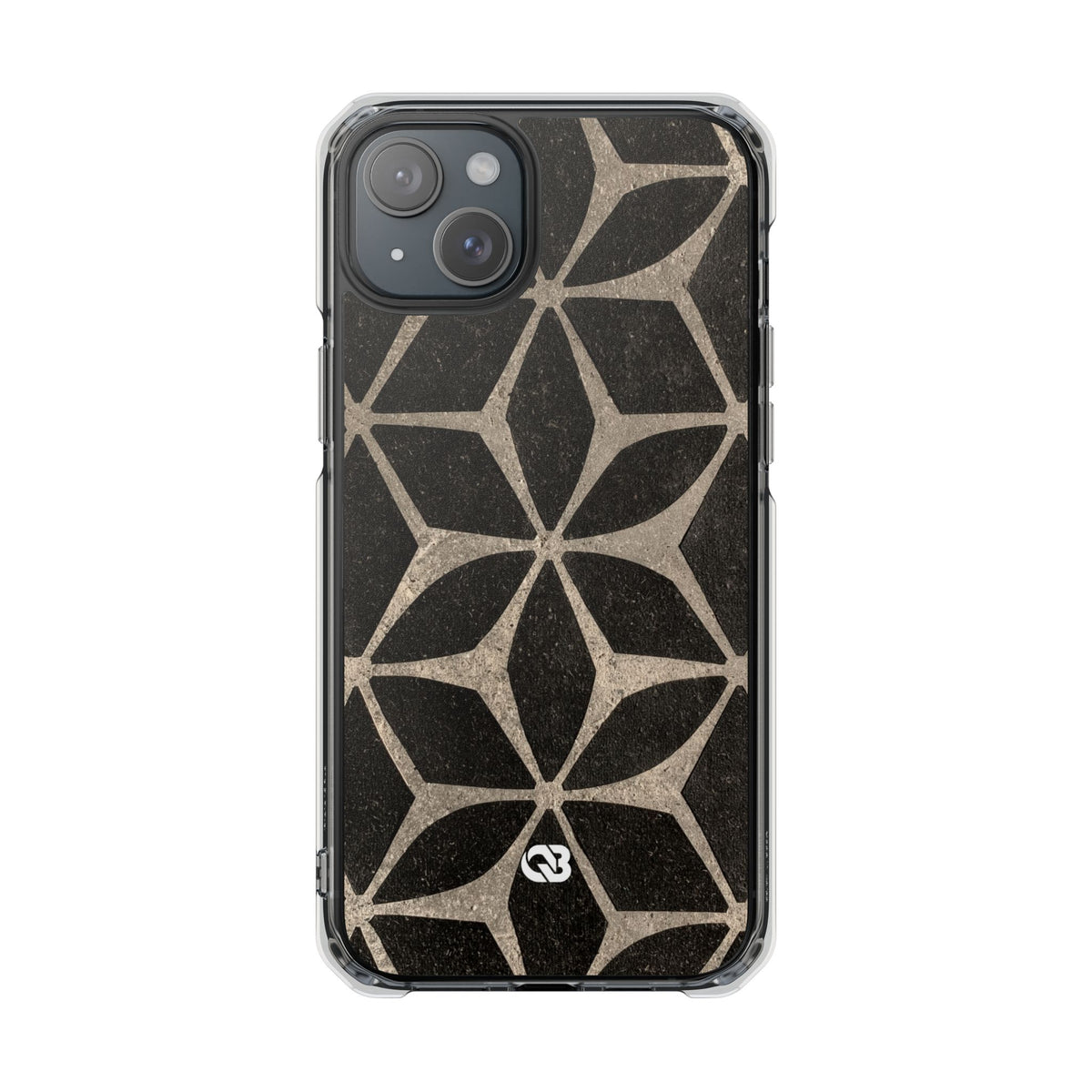 Concrete Mosaic Star · Clear Impact Magnetic Phone Case for iPhone · Black