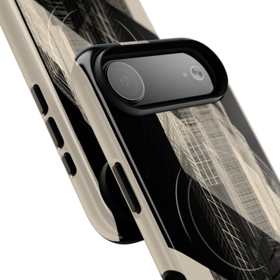 Beige Tough 2.0 Magsafe Phone Case for iPhone - Monolith Urban Grid
