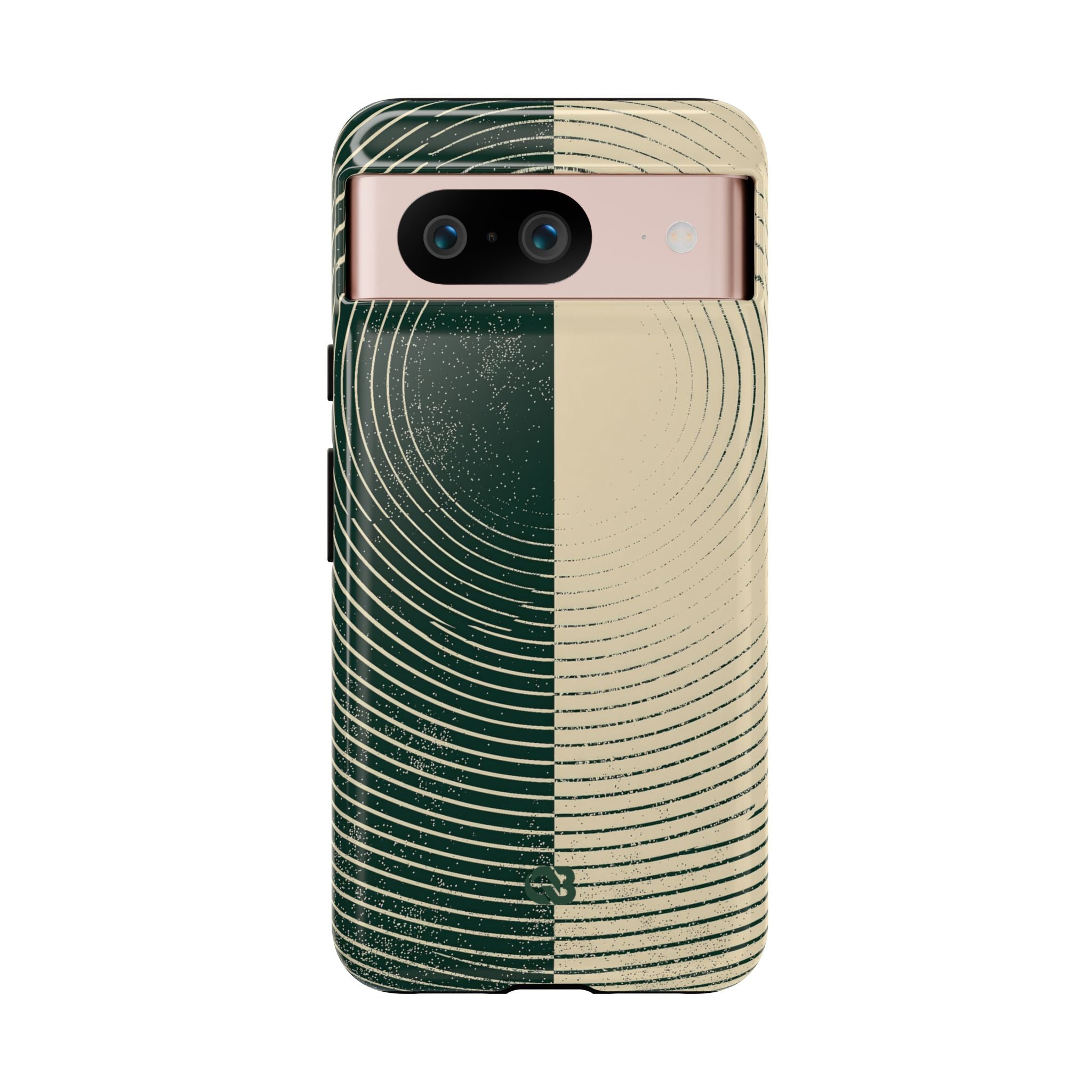Green Tough Phone Case for Google Pixel - Evergreen Split Grain