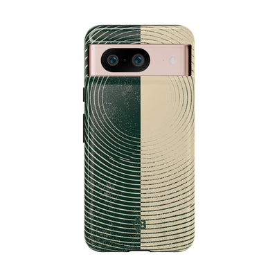 Green Tough Phone Case for Google Pixel - Evergreen Split Grain