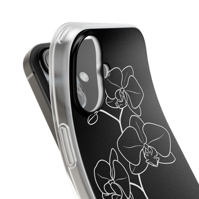 Black Lite Phone Case for iPhone - Noir Alabaster Orchid