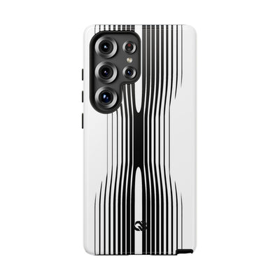 White Tough Phone Case for Samsung - Kinetic Mono Distortion