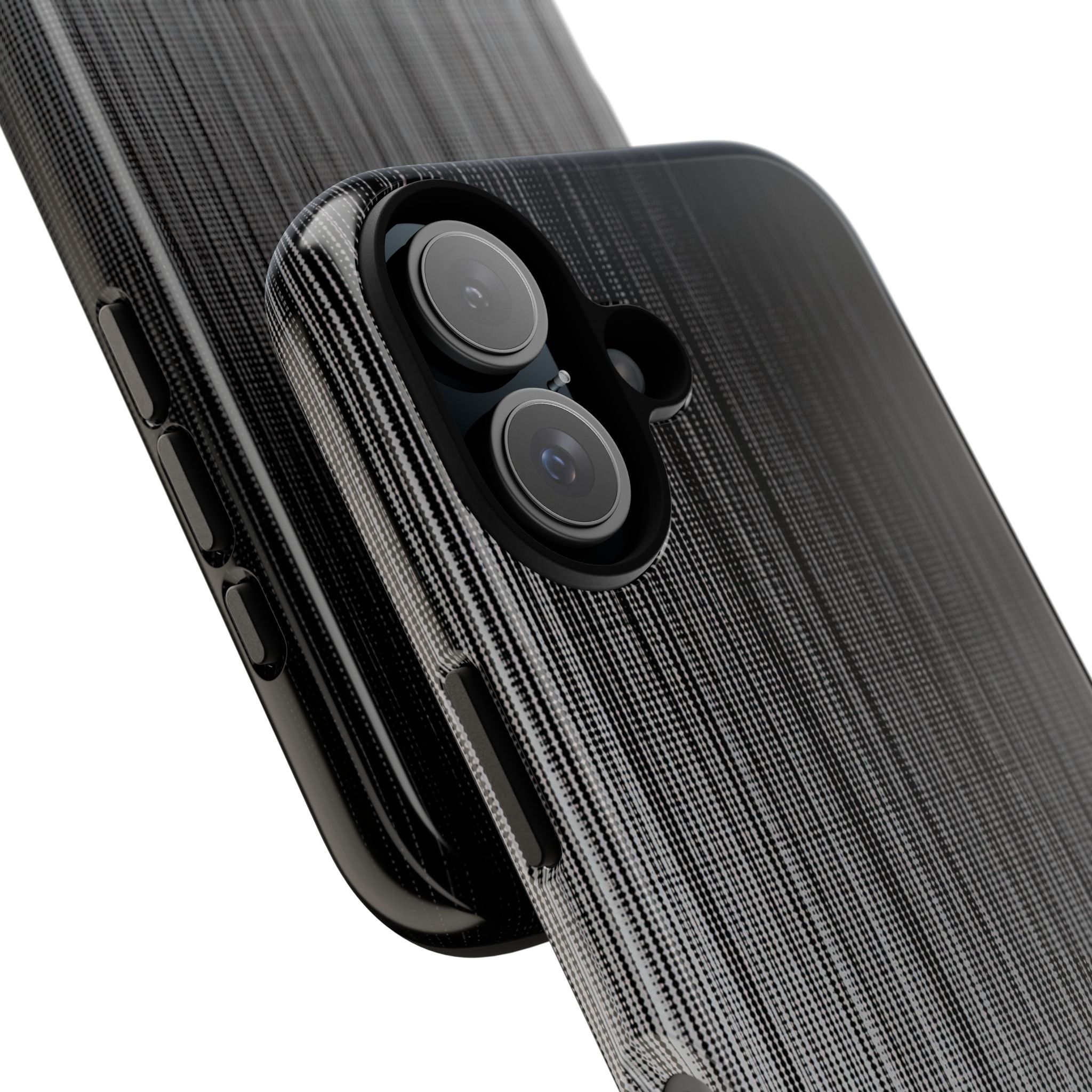 Grey Tough Phone Case for iPhone - Static Vertical Dither