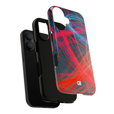 Neon Fiber Stream · Tough Phone Case for iPhone · Red