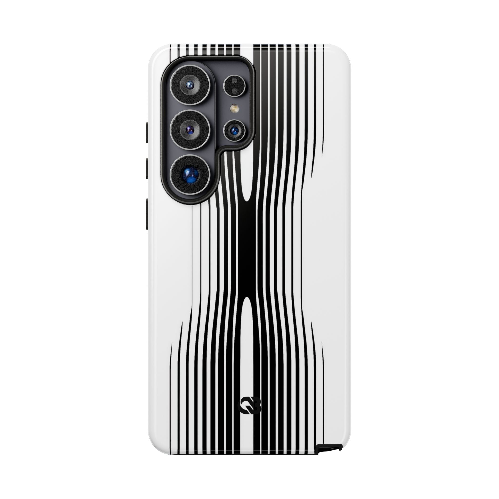 White Tough Phone Case for Samsung - Kinetic Mono Distortion