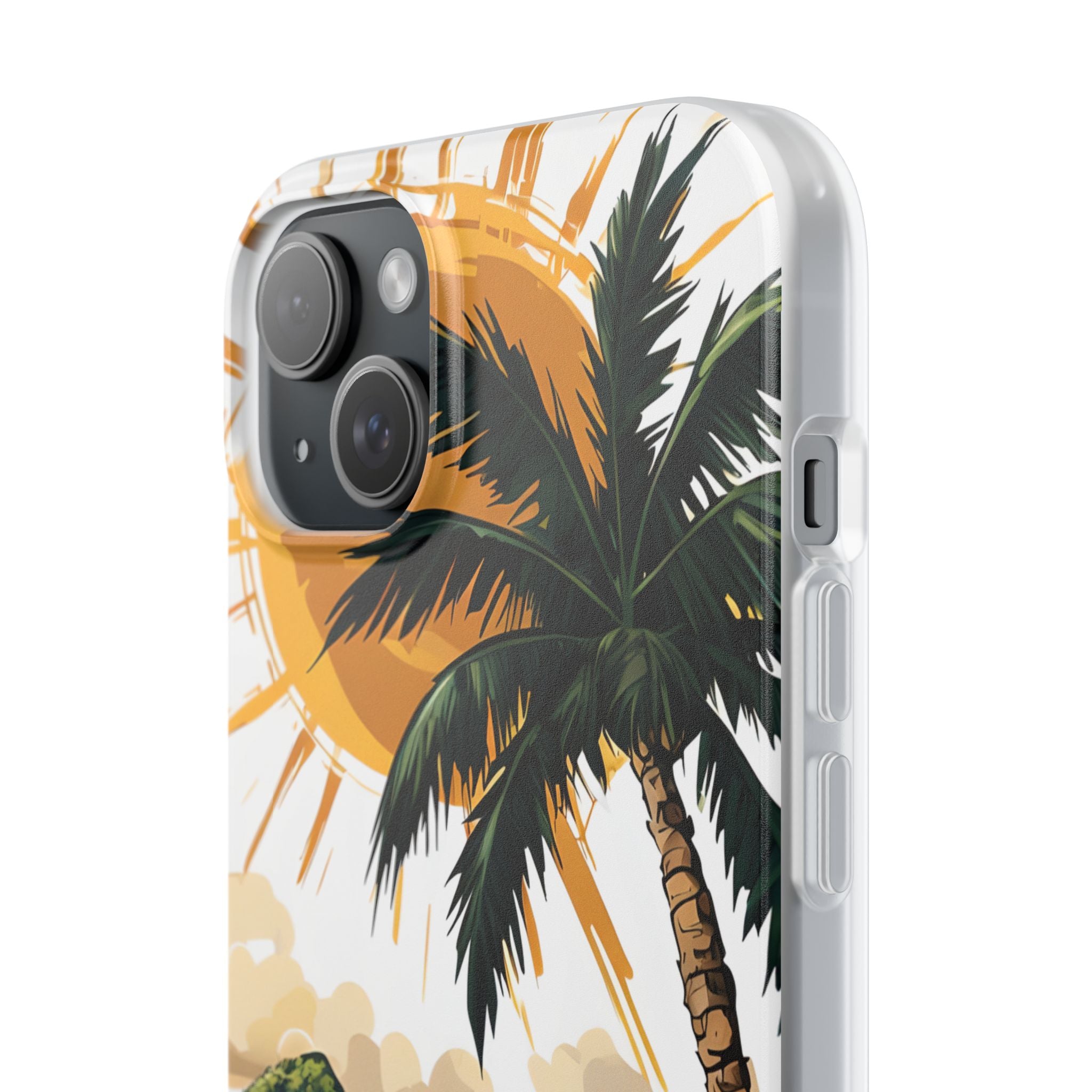 Sunny Palm Breeze iPhone 15 Plus Case - Soft