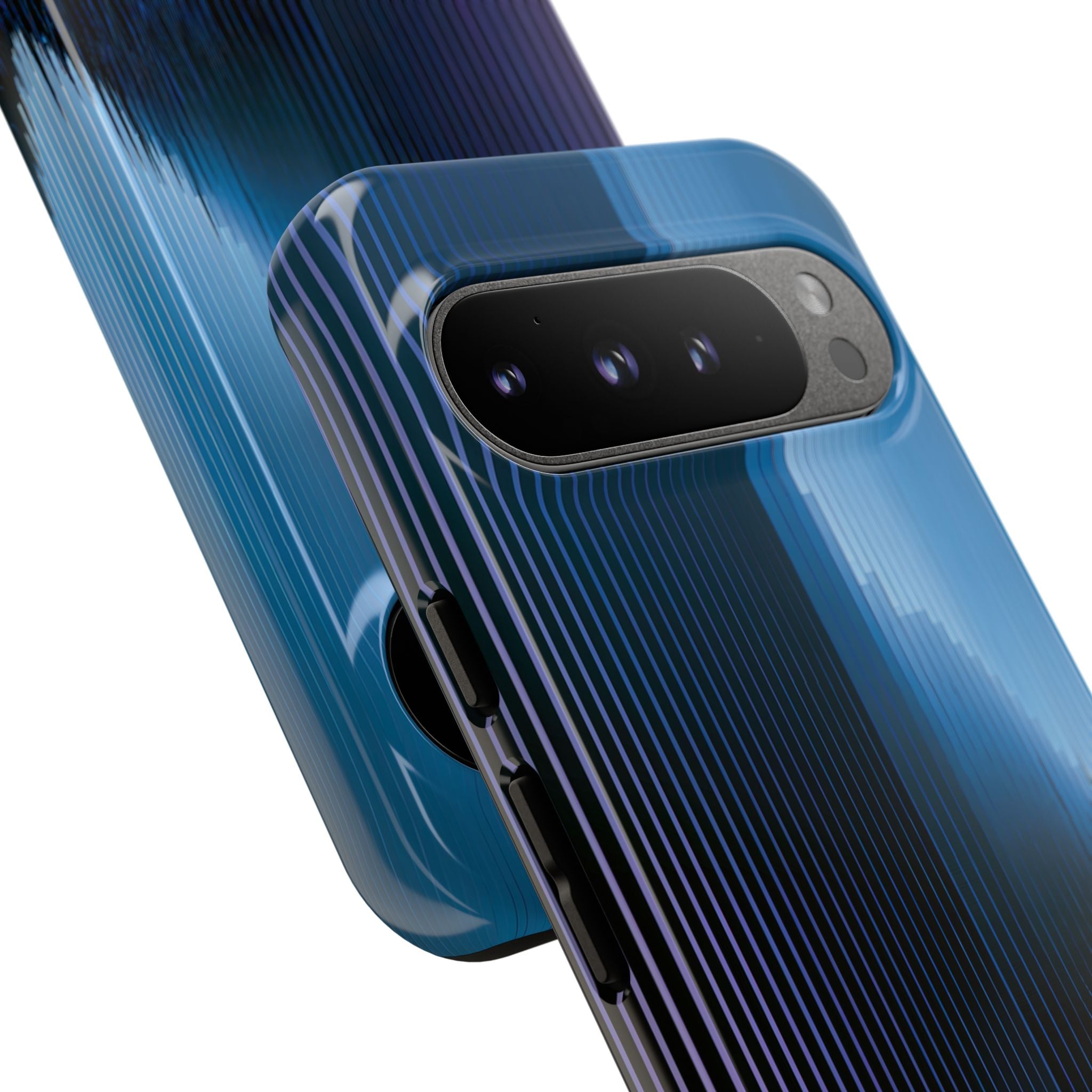 Blue Tough Phone Case for Google Pixel - Indigo Distortion Wave