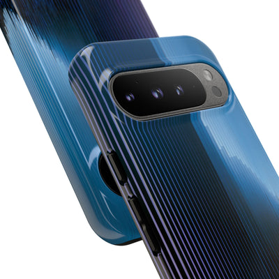 Blue Tough Phone Case for Google Pixel - Indigo Distortion Wave