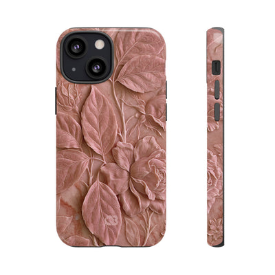 Blush Rose Relief · Tough Phone Case for iPhone · Pink