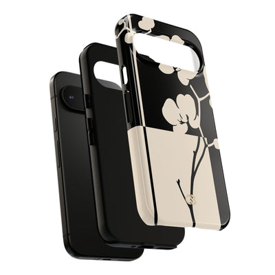 Beige Tough Phone Case for Google Pixel - Nocturnal Orchid Frame