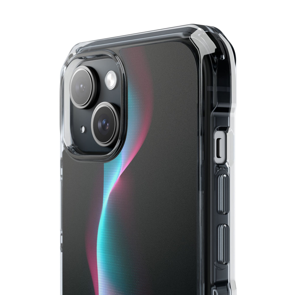 Neon Pixel Flow · Clear Impact Magnetic Phone Case for iPhone · Black