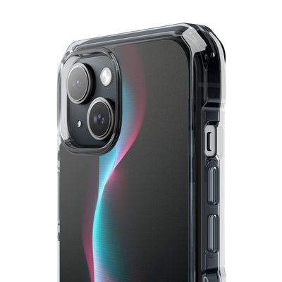 Neon Pixel Flow · Clear Impact Magnetic Phone Case for iPhone · Black