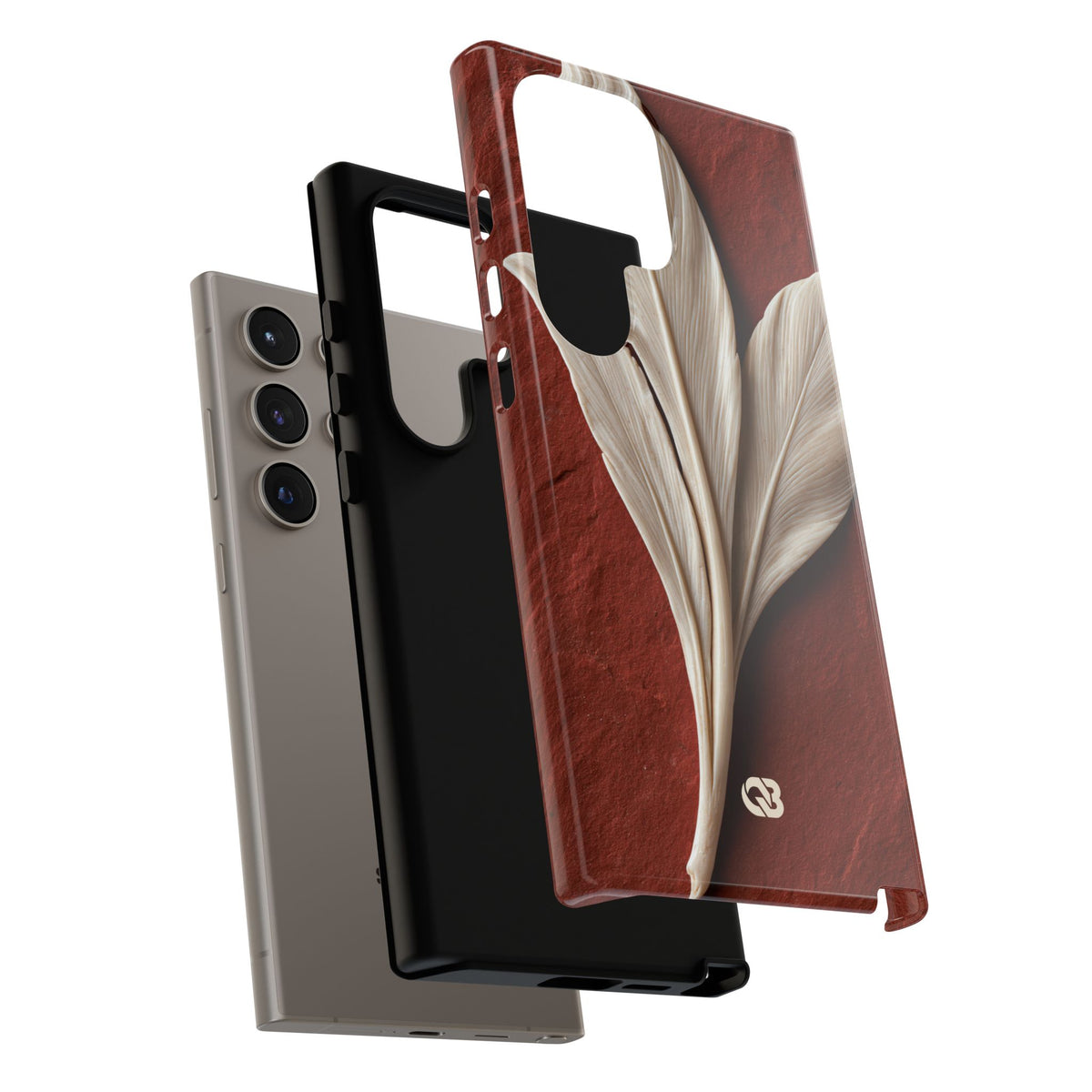 Carved Ivory Plume · Tough Phone Case for Samsung · Red