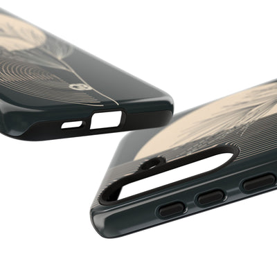 Black Tough Phone Case for Samsung - Obsidian Sand Willow