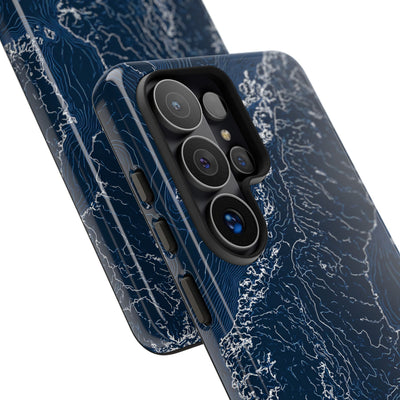 Nordic Contour Chart · Tough Phone Case for Samsung · Blue