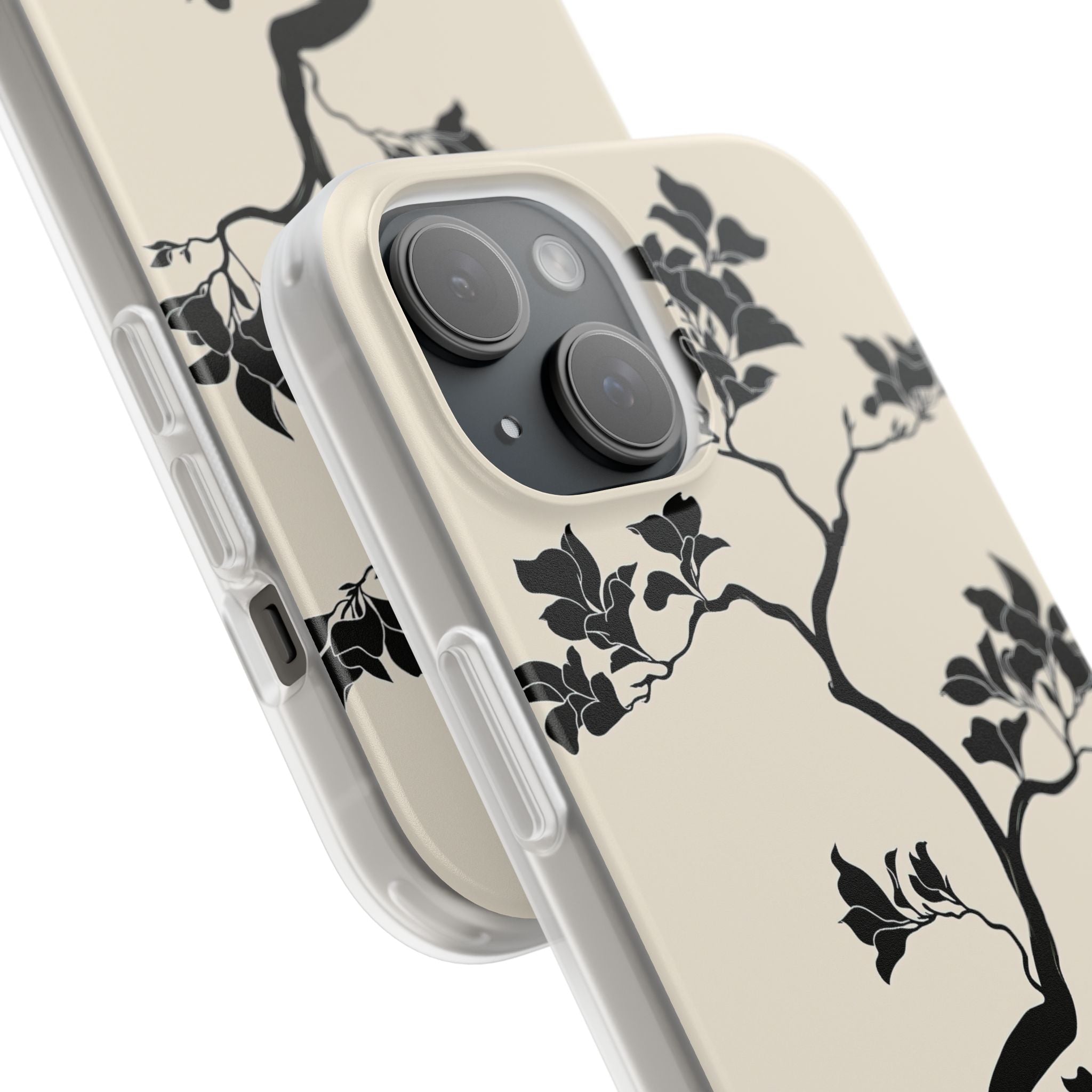 Beige Lite Phone Case for iPhone - Obsidian Bonsai Silhouette